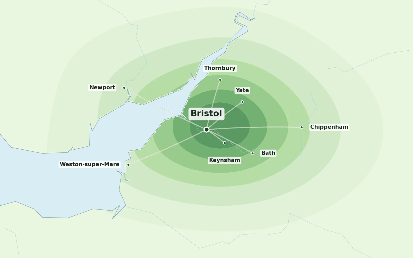 Map of the Bristol area