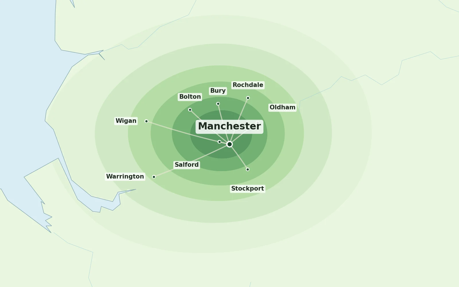 Map of the Manchester area